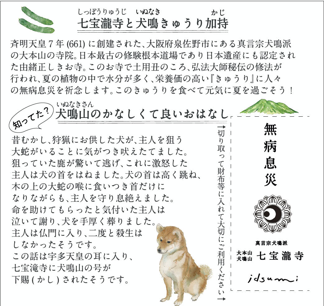 【数量限定】無病息災! 犬鳴きゅうり加持のピクルス