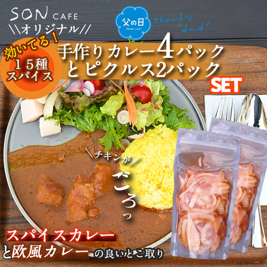 【2025父の日】冷凍カレー４パックと冷凍ピクルス2パックセット